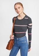 Bayan Çok Renkli Cut Out Detaylı Uzun Kollu Triko