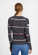 Bayan Çok Renkli Cut Out Detaylı Uzun Kollu Triko