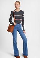 Bayan Çok Renkli Cut Out Detaylı Uzun Kollu Triko