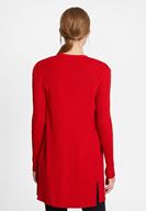 Bayan Kırmızı Yakası Kesik Detaylı Hırka