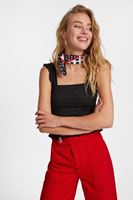 Bayan Siyah Fırfır Detaylı Dokulu Bluz