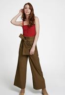 Bayan Kırmızı Askılı Gipeli Bluz