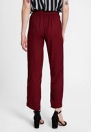 Bayan Bordo Beli Lastik Detaylı Cepli Bol Pantolon