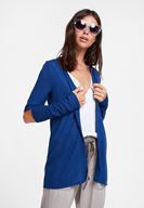 Bayan Lacivert Kolları Kesik Detaylı Hırka