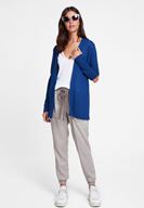 Bayan Lacivert Kolları Kesik Detaylı Hırka