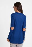 Bayan Lacivert Kolları Kesik Detaylı Hırka