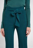 Bayan Yeşil Beli Kemer Detaylı Pantolon