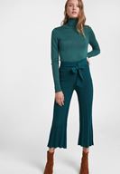 Bayan Yeşil Beli Kemer Detaylı Pantolon