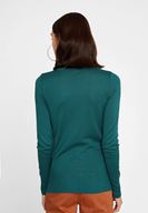 Bayan Yeşil Boğazlı Beli Lastikli Kazak