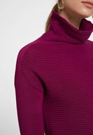 Bayan Mor Yaka Detaylı Triko Elbise