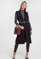 Bayan Siyah/Mor Cepli Uzun Yelek