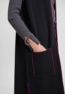 Bayan Siyah/Mor Cepli Uzun Yelek