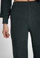 Bayan Yeşil Dokulu Bol Paça Pantolon