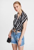 Bayan Çok Renkli Karışık Desenli Kısa Kollu Gömlek