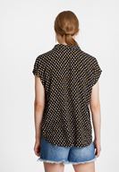 Bayan Renkli Puantiyeli Karışık Desenli Kısa Kollu Gömlek