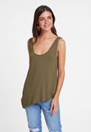 Bayan Yeşil Asimetrik Kesim Askı Detaylı Bluz