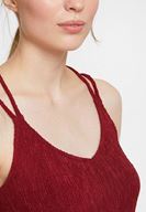 Bayan Bordo Sırt Detaylı Mini Elbise