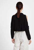 Bayan Siyah Kol Detaylı Gömlek