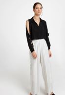 Bayan Siyah Kol Detaylı Gömlek