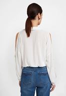 Bayan Krem Kol Detaylı Gömlek