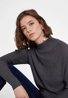 Bayan Gri Uzun Kollu Balıkçı Yaka Triko