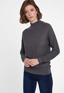 Bayan Gri Uzun Kollu Balıkçı Yaka Triko