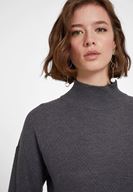 Bayan Gri Uzun Kollu Balıkçı Yaka Triko