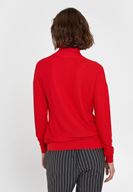 Bayan Kırmızı Uzun Kollu Balıkçı Yaka Triko