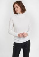 Bayan Krem Uzun Kollu Balıkçı Yaka Triko