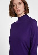 Bayan Mor Uzun Kollu Balıkçı Yaka Triko