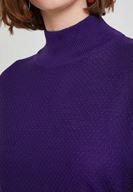 Bayan Mor Uzun Kollu Balıkçı Yaka Triko