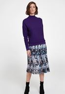 Bayan Mor Uzun Kollu Balıkçı Yaka Triko