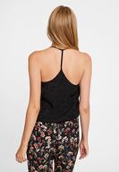 Bayan Siyah Jakarlı V Yaka Bluz