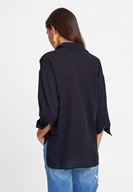 Bayan Siyah Cepli Pamuk Gömlek