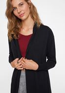 Bayan Siyah Uzun Basic Hırka