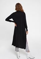 Bayan Siyah Uzun Basic Hırka