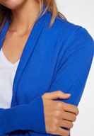 Bayan Lacivert Uzun Basic Hırka