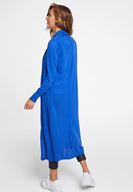 Bayan Lacivert Uzun Basic Hırka