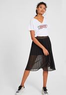 Bayan Siyah Pilili Midi Boy Etek