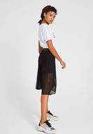 Bayan Siyah Pilili Midi Boy Etek