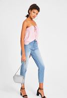 Bayan Siyah Şeritli Topuklu Ayakkabı