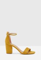 Bayan Sarı Şeritli Topuklu Ayakkabı