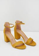 Bayan Sarı Şeritli Topuklu Ayakkabı