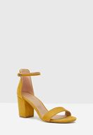 Bayan Sarı Şeritli Topuklu Ayakkabı