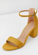 Bayan Sarı Şeritli Topuklu Ayakkabı