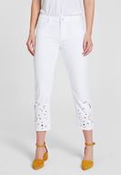 Bayan Beyaz Paça Detaylı Düşük Bel Pantolon