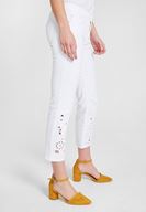 Bayan Beyaz Paça Detaylı Düşük Bel Pantolon