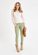 Bayan Gri Kolları Dantel Detaylı Triko