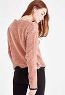 Bayan Pembe Bisiklet Yaka Şönil Triko