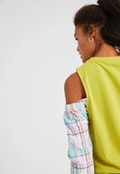 Bayan Yeşil Uzun Kollu Omuz Detaylı Sweatshirt